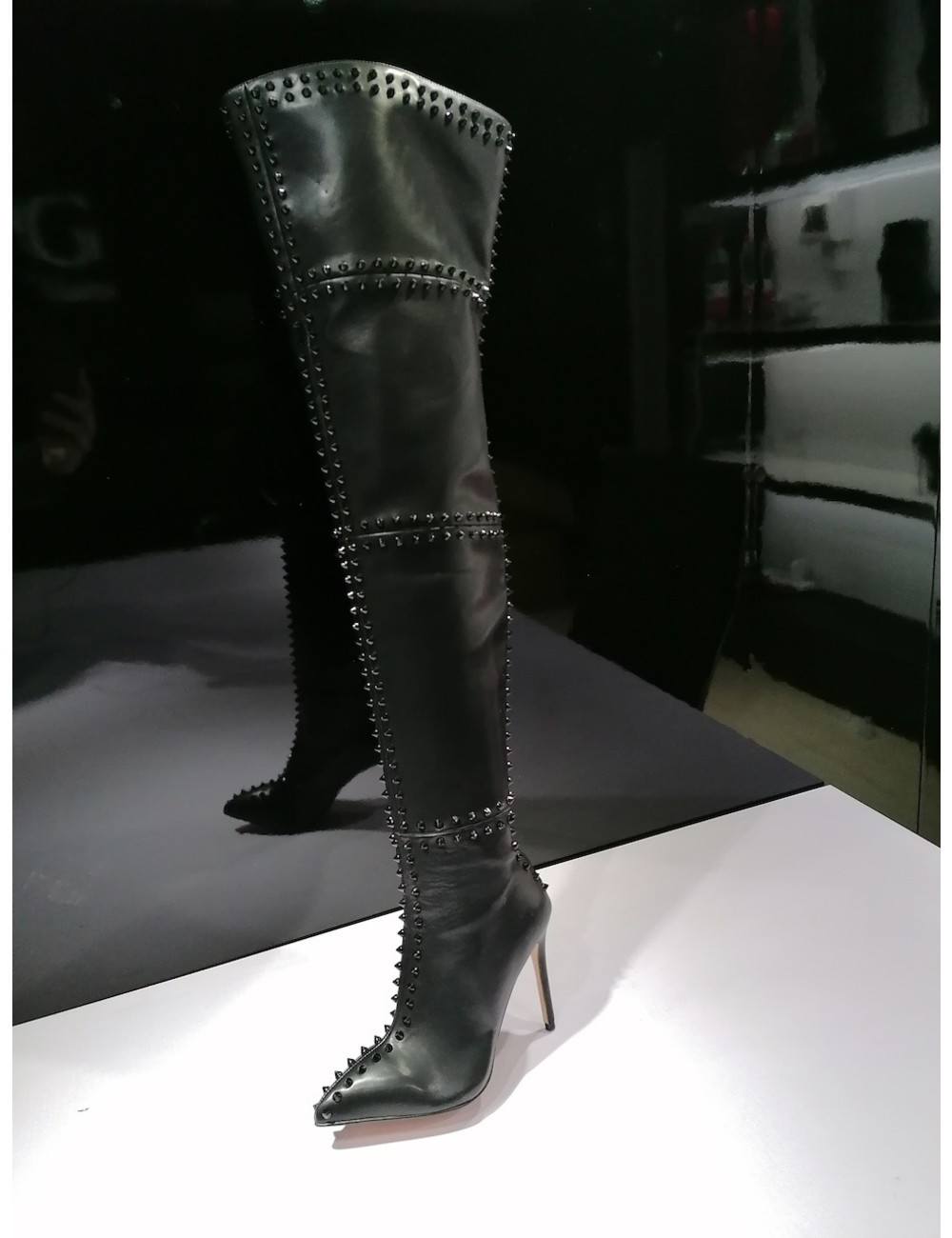 Giaro LUNA thigh high boots with high heels and lots of studs