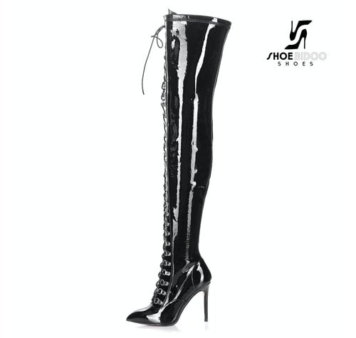 Buy Glossy Lace-Up Boots with Chunky Heels Online at Best Prices