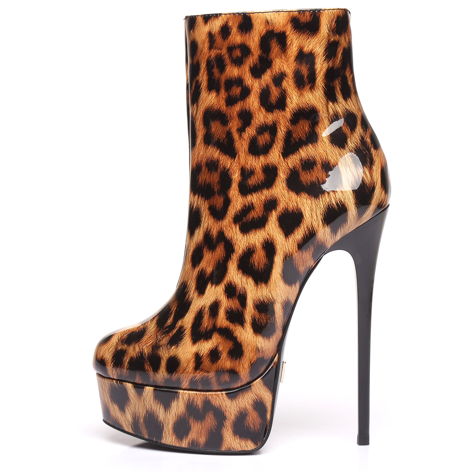 Giaro Shiny Leopard high 16cm heel ankle boots - Giaro High Heels |  Official store - All Vegan High Heels