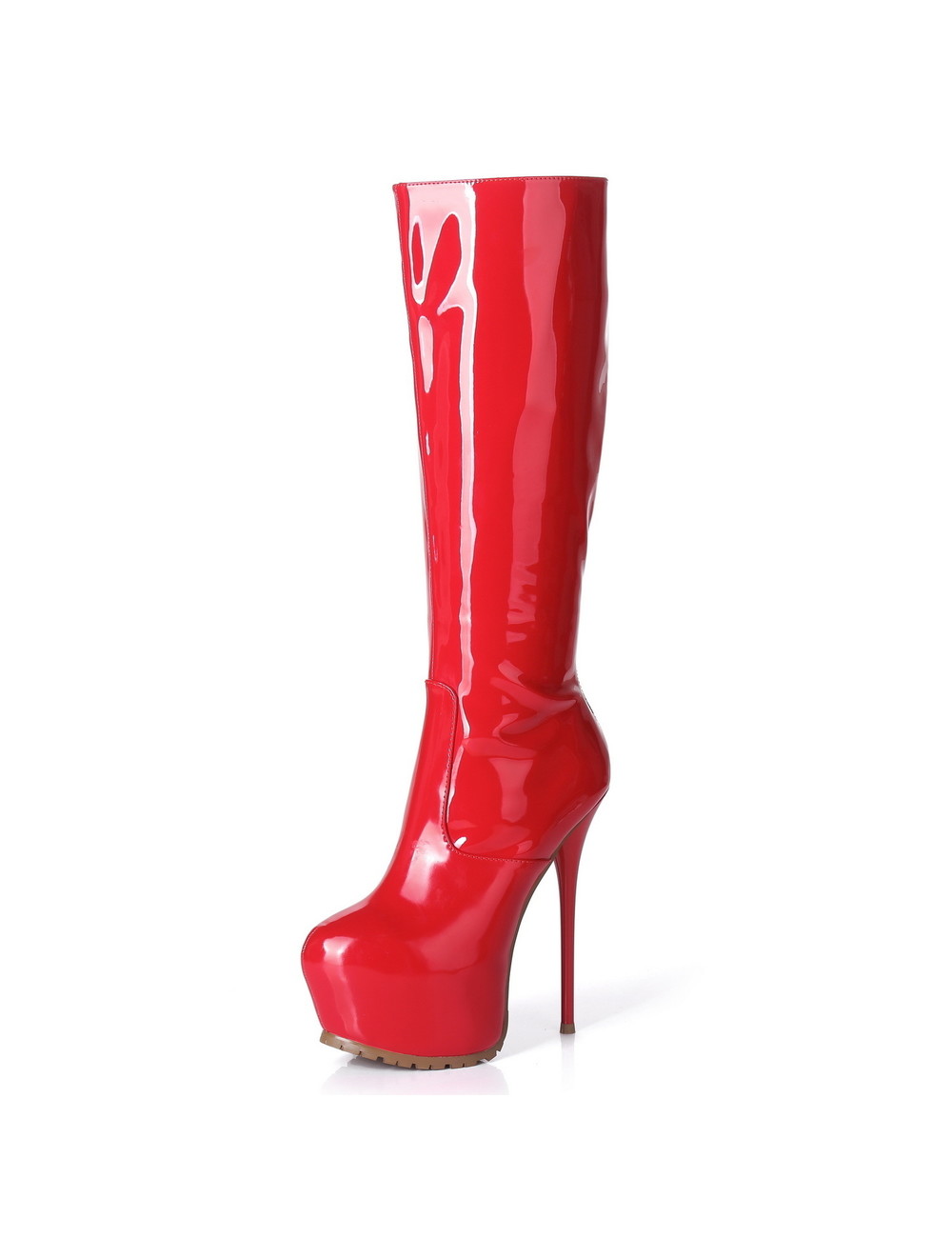 Giaro Giaro Cameron red shiny knee boots - back zipper