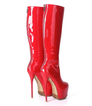 Giaro Giaro Cameron red shiny knee boots - back zipper