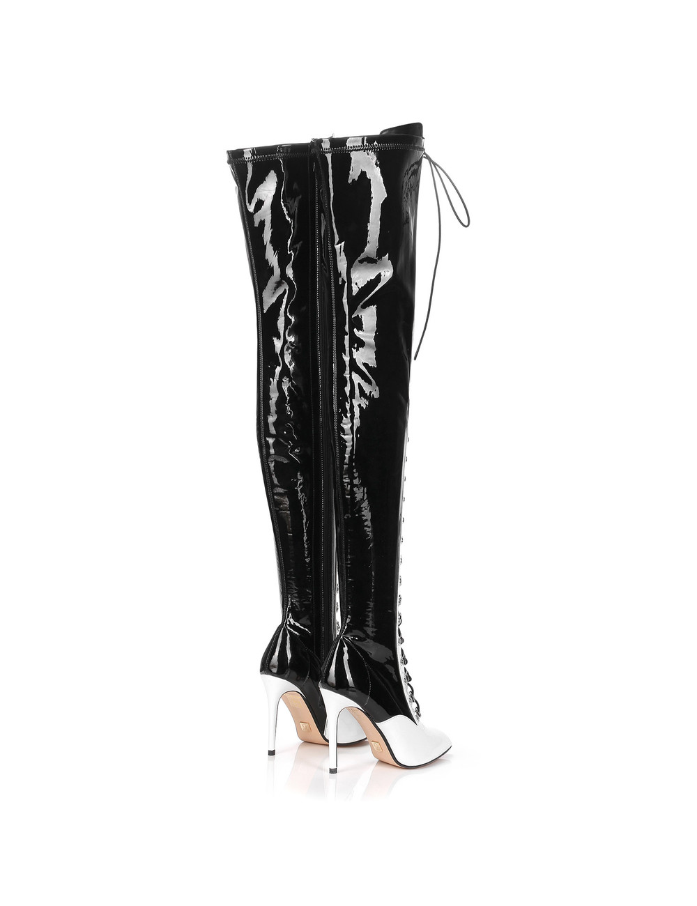 Giaro VERUSKA long lace-up thigh high boots with high heels WHITE