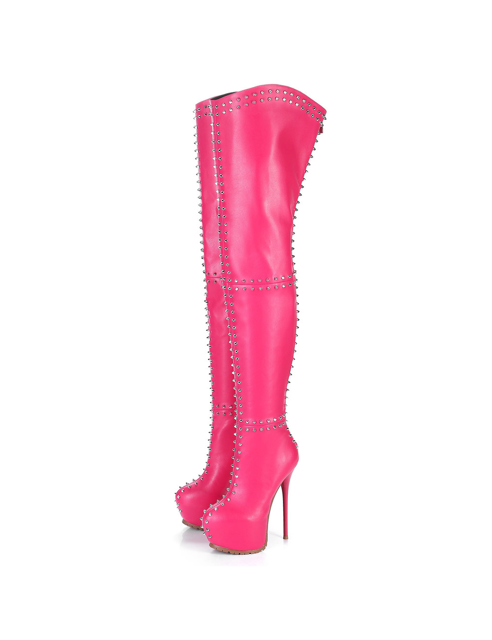 Giaro Giaro SOPHIA fuchsia studded thigh boots profile