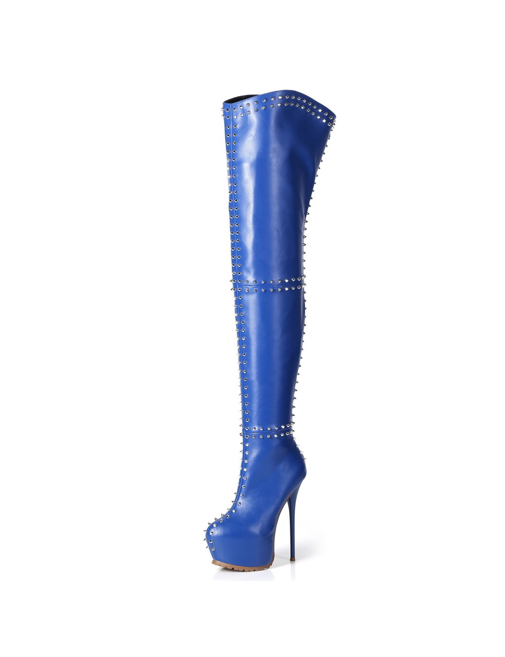 Giaro Giaro SOPHIA blue studded thigh boots profile