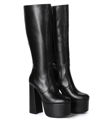 Ellie Tailor by Giaro Black chunky heel "Emmy" knee boots by Ellie