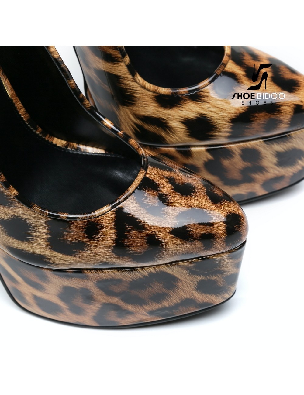 SLICK Leopard Giaro SLICK ESCALA platform pumps with gold heels
