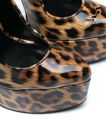 SLICK Leopard Giaro SLICK ESCALA platform pumps with gold heels