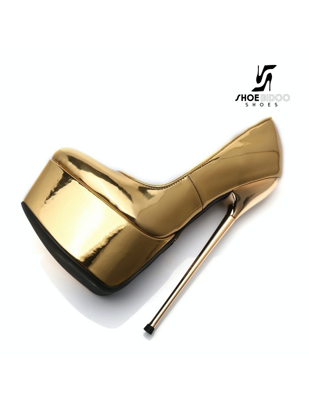 SLICK Gold shiny Giaro SLICK ESCALA platform pumps with gold heels