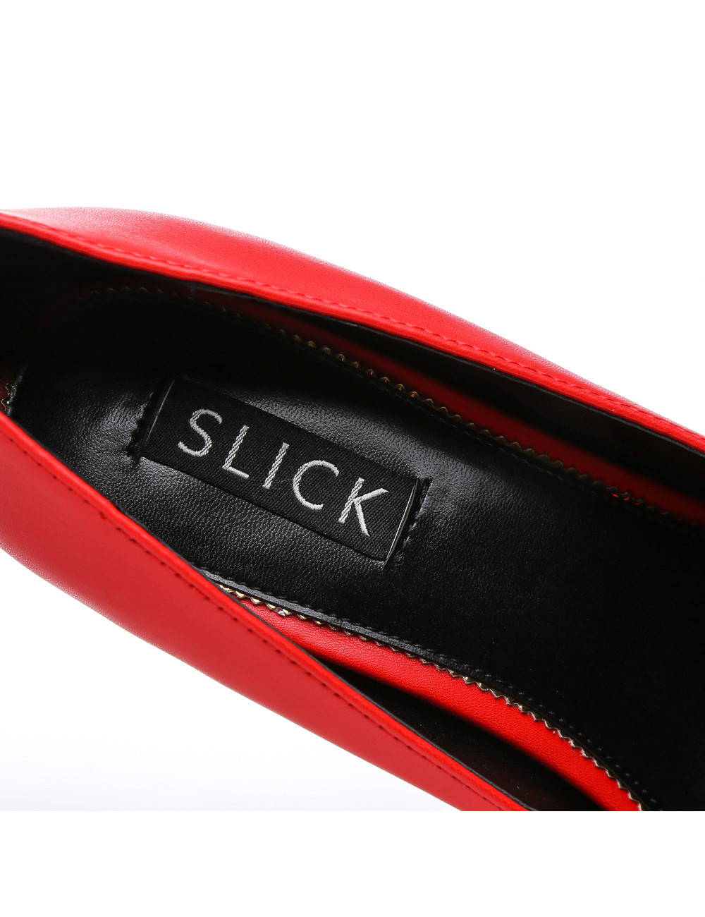 SLICK Red ESSENCE Giaro SLICK platform pumps with locking ankle strap