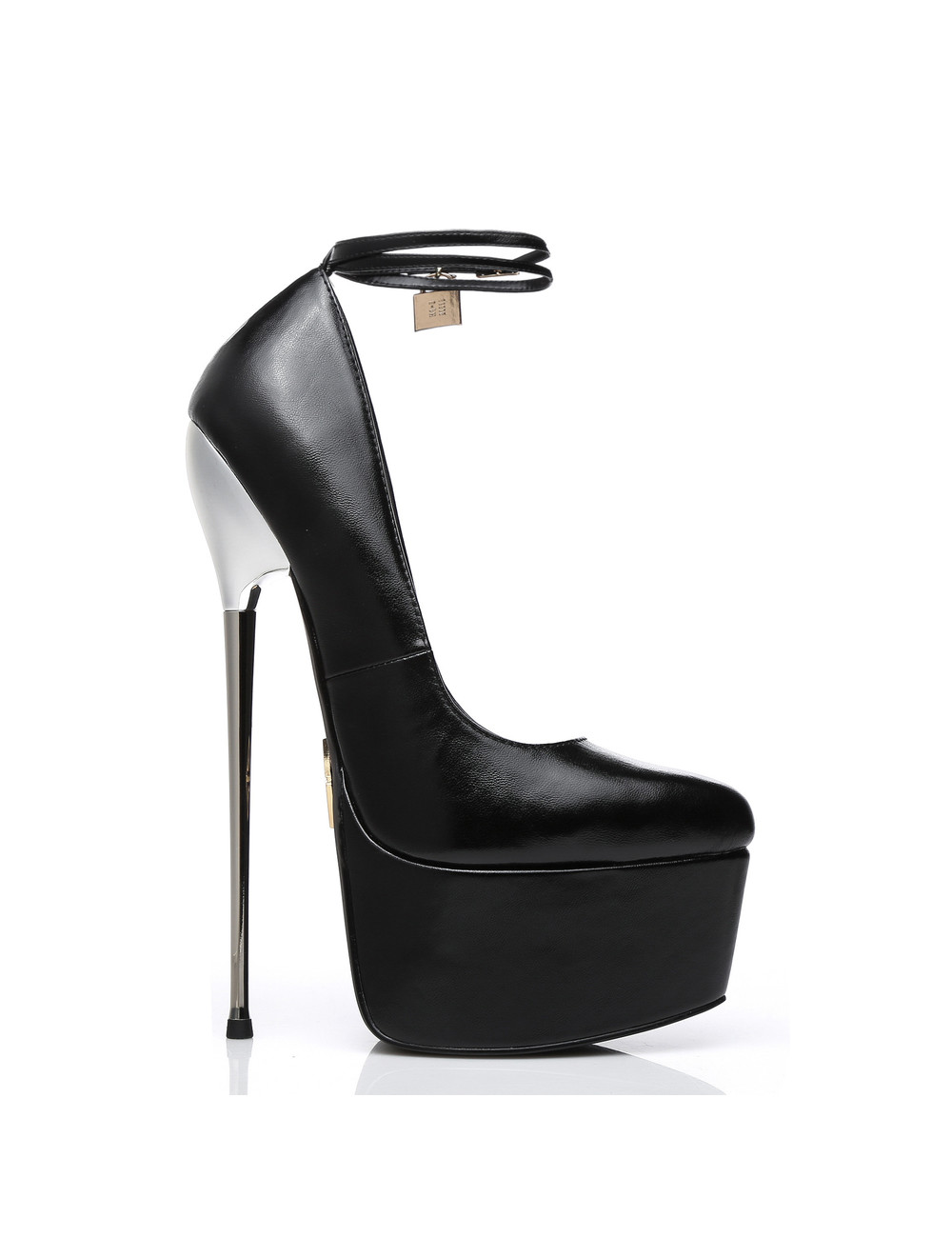 SLICK Black ESSENCE Giaro SLICK platform pumps with locking ankle strap