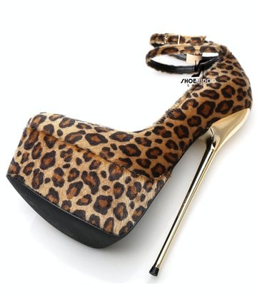 SLICK Leopard print ESSENCE Giaro SLICK platform pumps with locking ankle strap