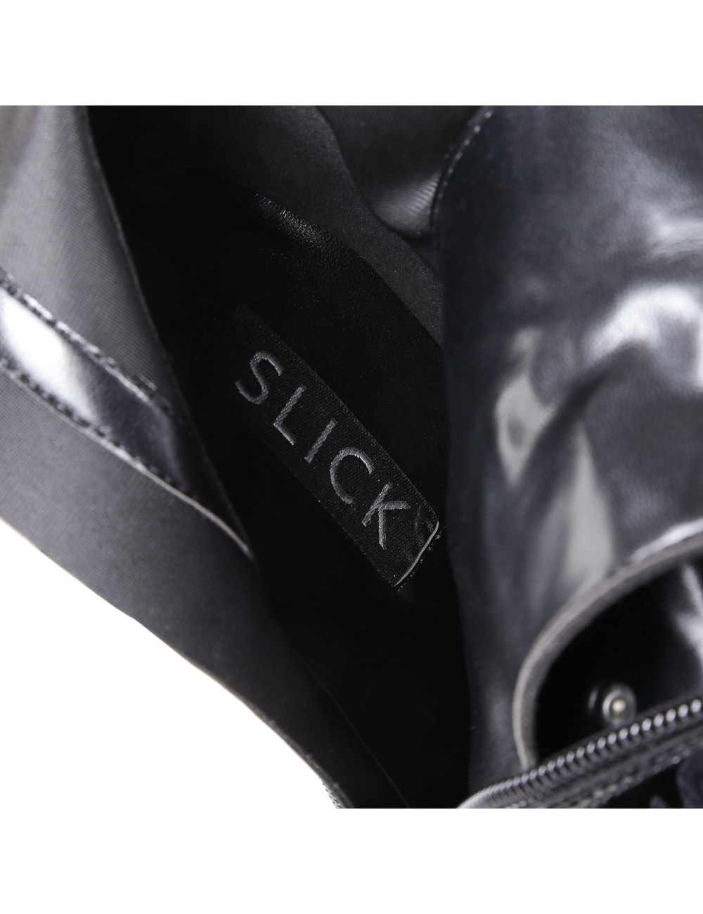 SLICK Schwarze Plateaustiefel mit hohem Metallabsatz