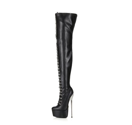 Buy Glossy Lace-Up Boots with Chunky Heels Online at Best Prices