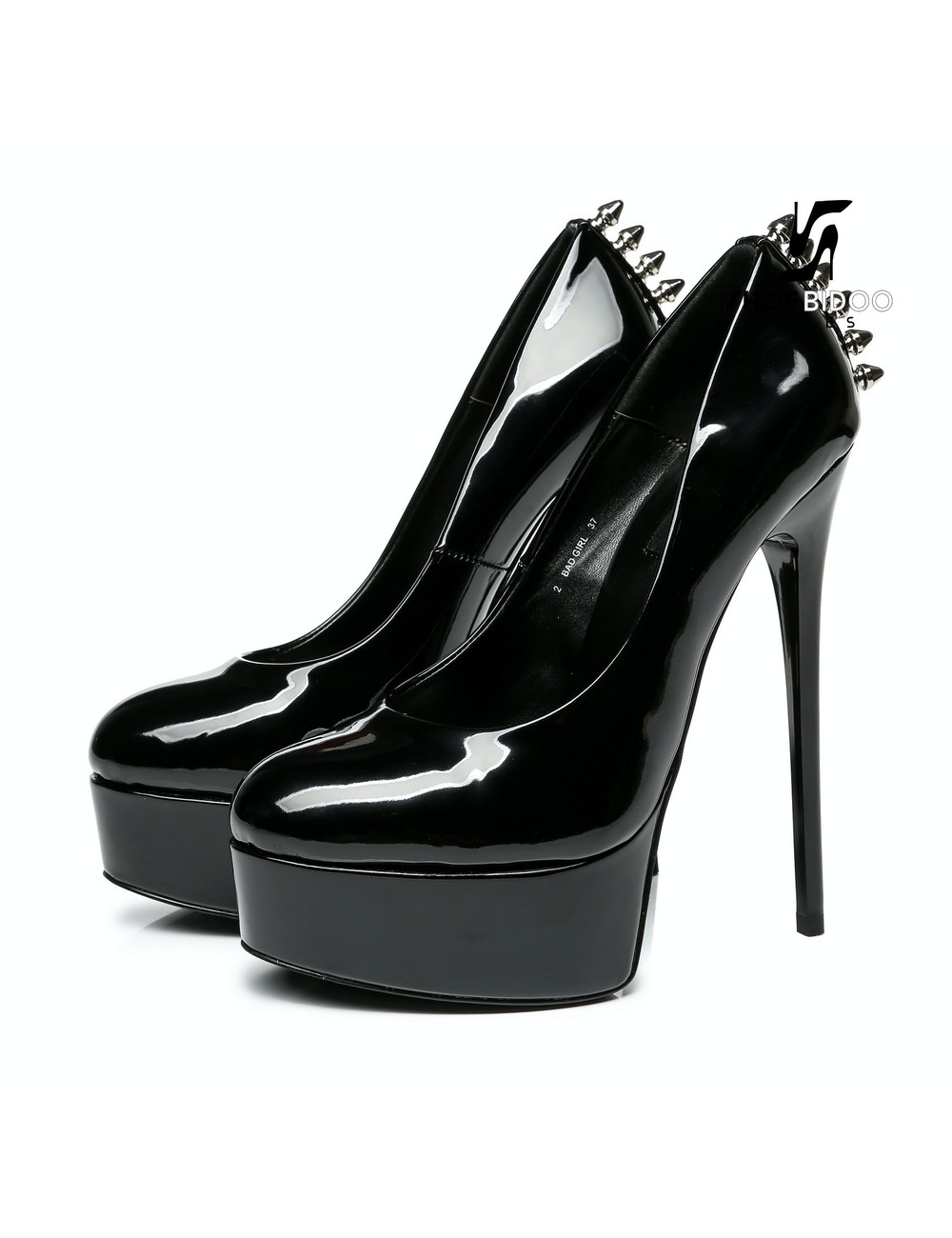 Giaro Black  shiny Giaro "Bad Girl" platform pumps with spikes