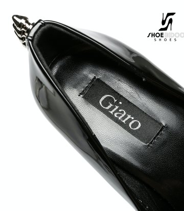 Giaro Schwarz glänzende Giaro "Galana" Plattformpumpen mit spikes