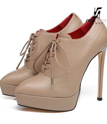 Giaro Giaro Platform Oxford Pumps SNUG in Taupe mit rotem Futter