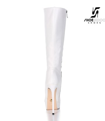 Giaro Giaro Platform knee boots SARAYA in white