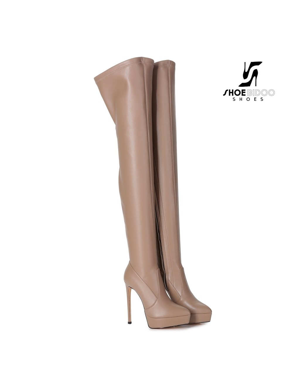 Giaro Giaro Platform thigh boots SPIRE in taupe