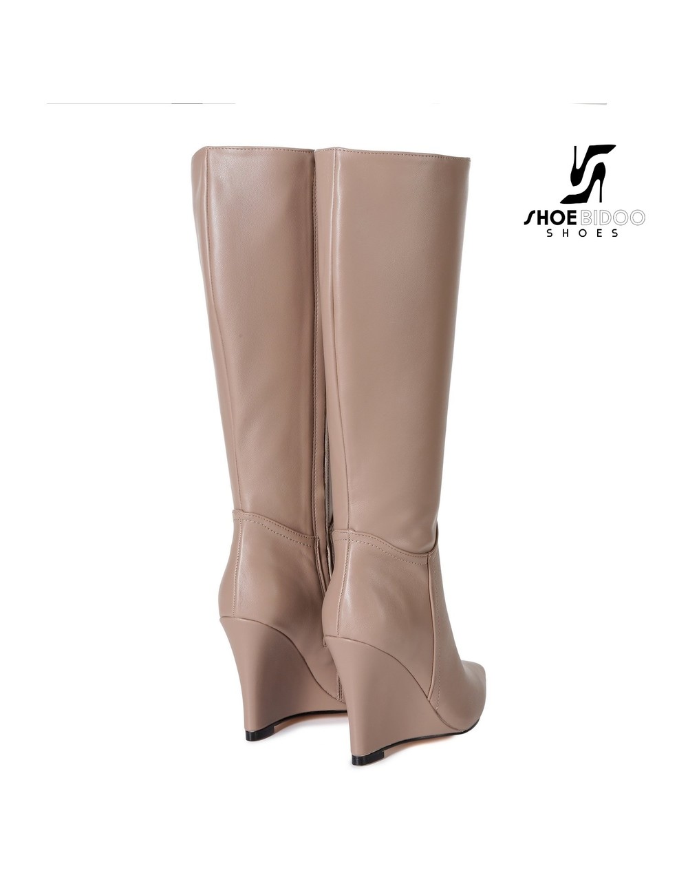 Giaro Giaro knee boots with wedge heel ELLA in taupe