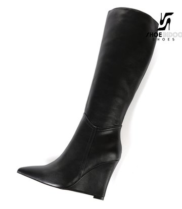 Giaro Giaro knee boots with wedge heel ELLA in black