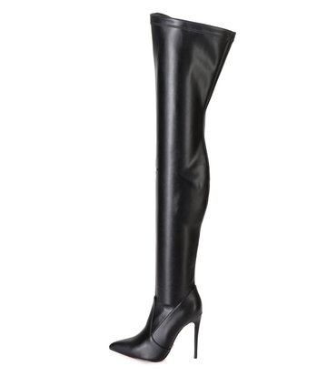 Giaro ARABELLA | SCHWARZE MATTE | Oberschenkelstiefel | Italienischer Stil