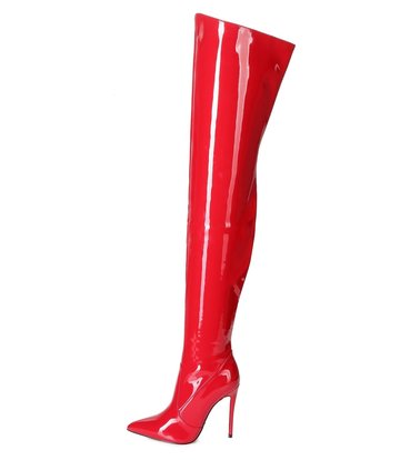 Giaro ARABELLA | RED SHINY | THIGH BOOTS | Italian Style