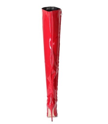 Giaro ARABELLA | RED SHINY | THIGH BOOTS | Italian Style