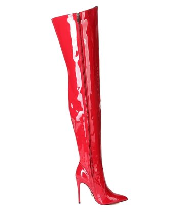 Giaro ARABELLA | RED SHINY | Oberschenkelstiefel | Italienischer Stil