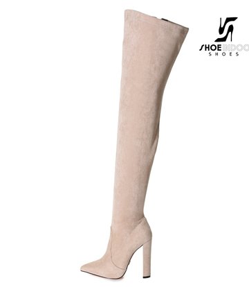Giaro Giaro fashion thigh boots TRINKET in stone suede