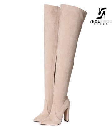 Giaro Giaro fashion thigh boots TRINKET in stone suede