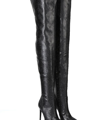 Giaro ZAZU | SNAKE BLACK | THIGH BOOTS | Italian Style