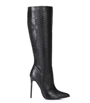 Giaro ZIRA | SNAKE BLACK | KNEE BOOTS | Italian Style