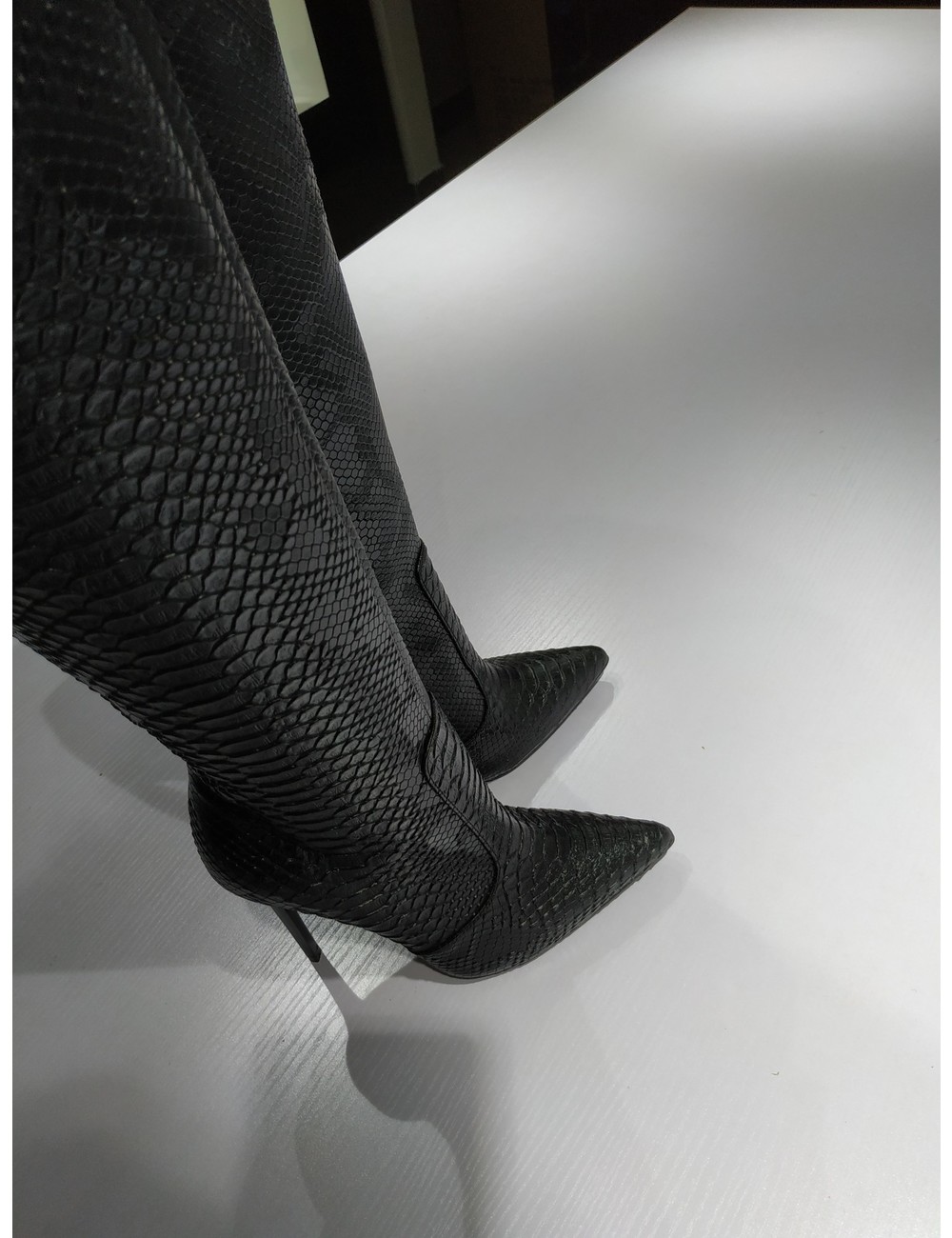 Giaro ZIRA | SNAKE BLACK | KNEE BOOTS | Italian Style