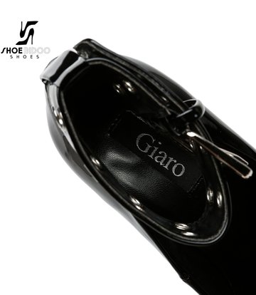 Giaro Black  shiny Giaro "Posessed" platform pumps with big belt