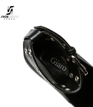 Giaro Schwarz matt Giaro "Posessed" Plateau Pumps mit großem Gürtel