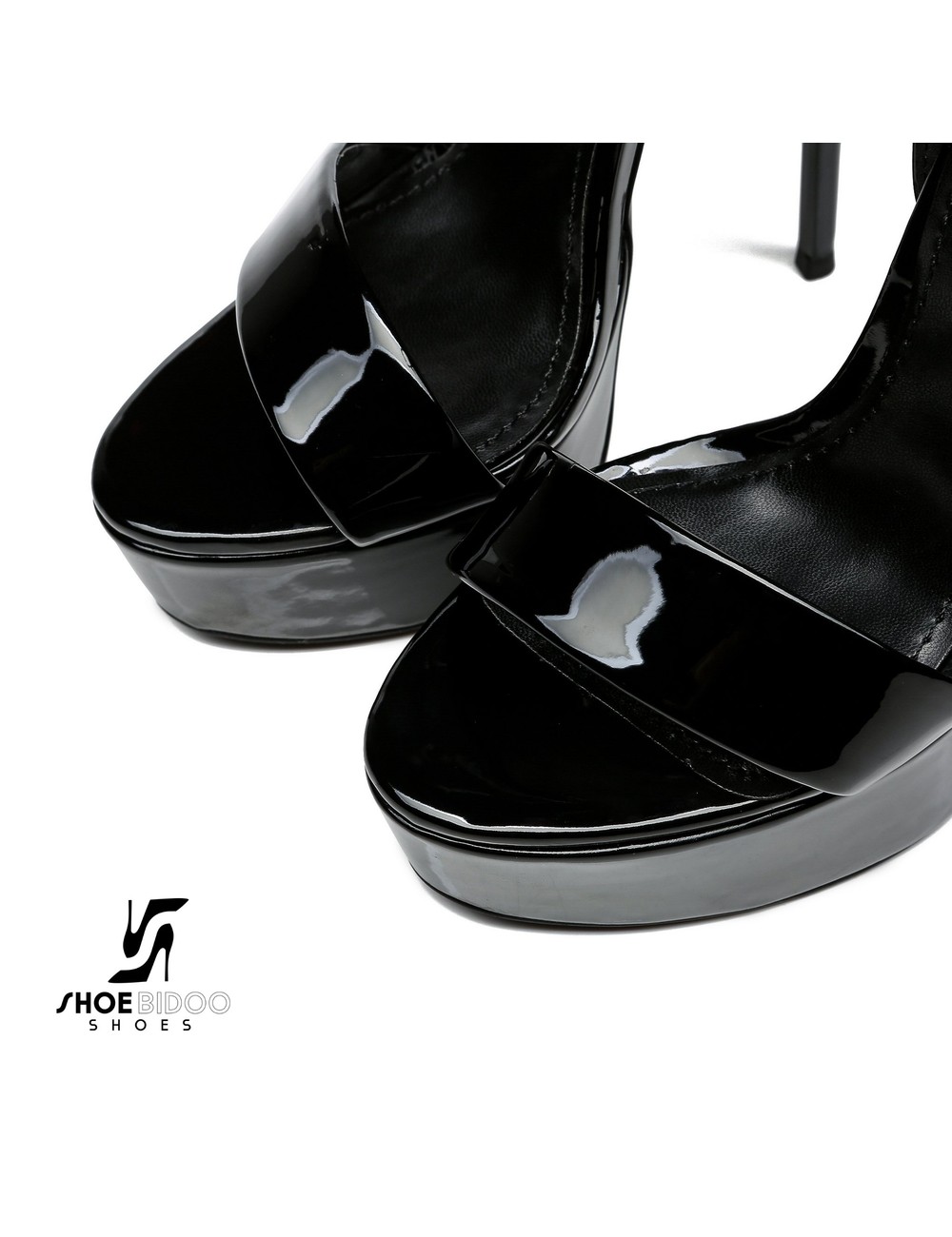 Giaro Black Shiny Giaro MINA high ankle belt sandals