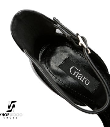 Giaro Schwarze, glänzende Giaro MINA Sandalen mit hohem Knöchelgürtel
