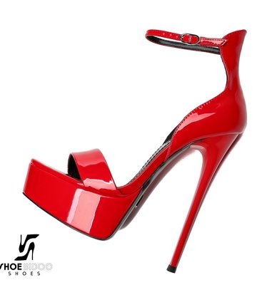 Giaro Red Shiny Giaro MINA high ankle belt sandals