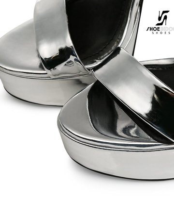 Giaro Silber glänzende Giaro MINA Sandalen mit hohem Knöchelgürtel