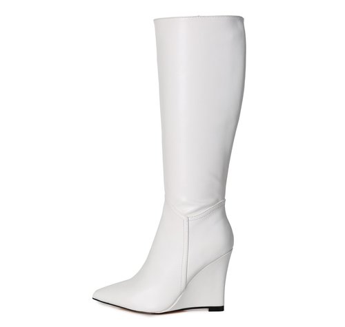 Giaro Giaro Wedge heel knee boots ELLA in taupe with 10cm heels - Giaro ...