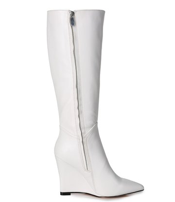 Giaro Giaro knee boots with wedge heel ELLA in White