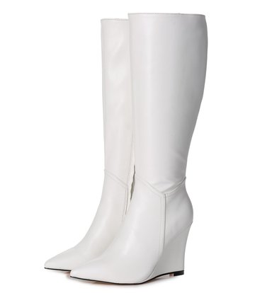 Giaro Giaro knee boots with wedge heel ELLA in White