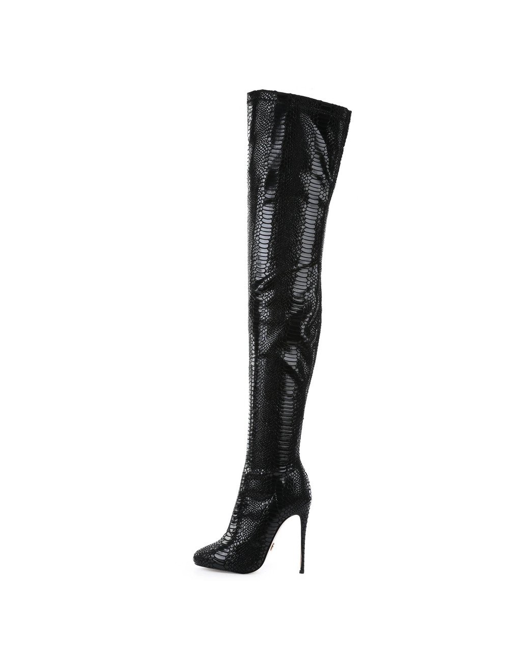 Giaro Giaro BELINDA BLACK SNAKE THIGH BOOTS