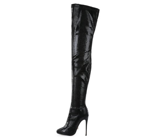 Giaro BELINDA SCHWARZE SNAKE OBERSCHENKELSTIEFEL