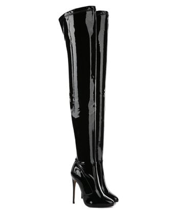 Giaro BELINDA BLACK SHINY THIGH BOOTS - Giaro High Heels | Official ...