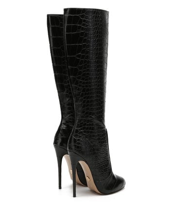 Giaro Giaro BRANDY BLACK CROCK KNEE BOOTS