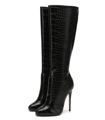 Giaro Giaro BRANDY BLACK CROCK KNEE BOOTS