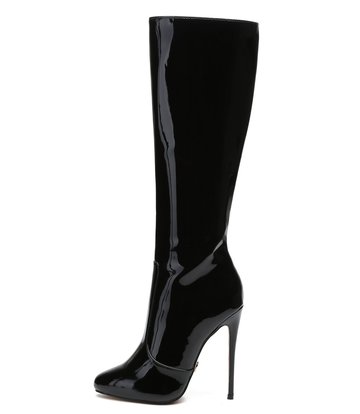 Giaro Giaro BRANDY BLACK SHINY KNEE BOOTS