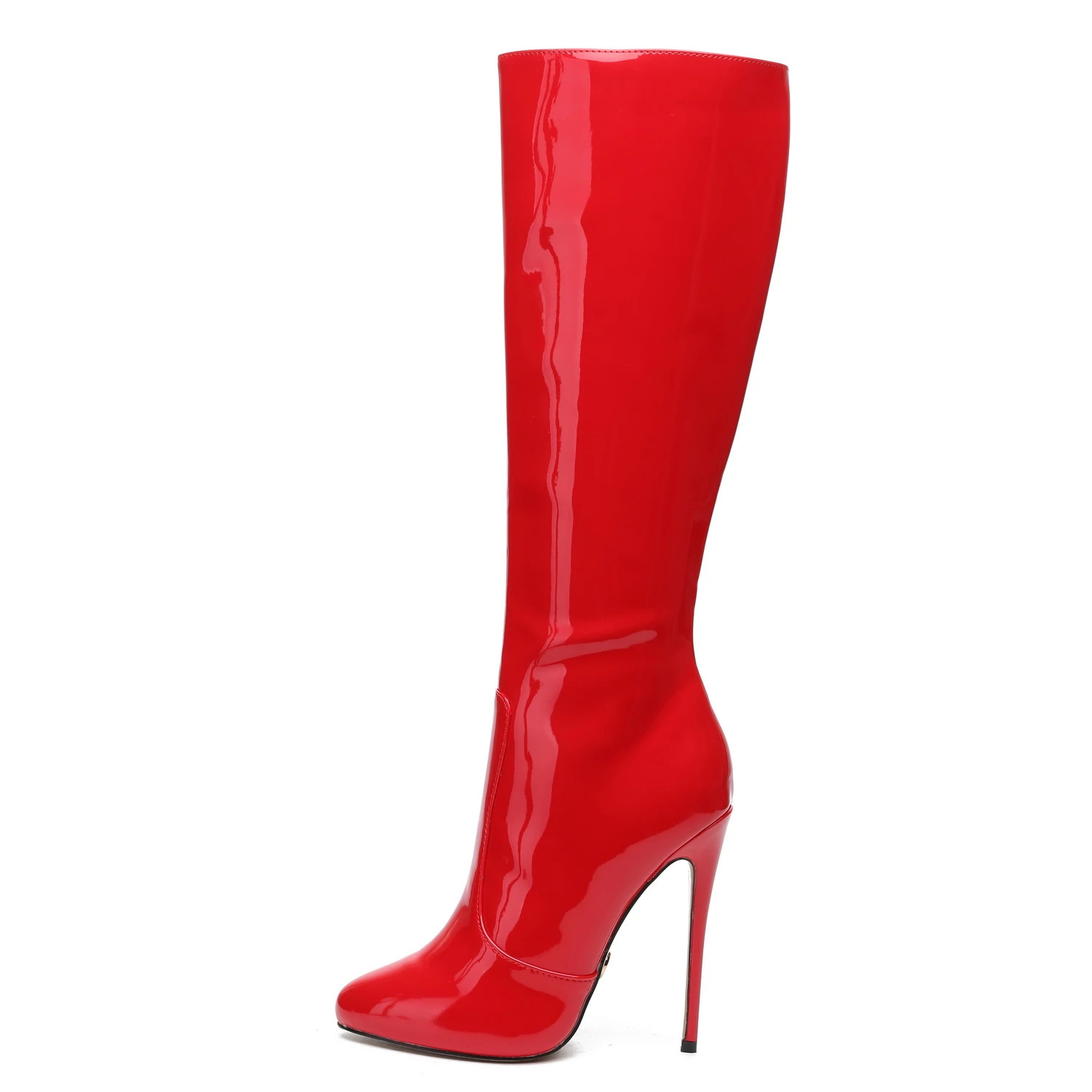 Giaro BRANDY RED SHINY KNEE BOOTS - Giaro High Heels | Official store ...