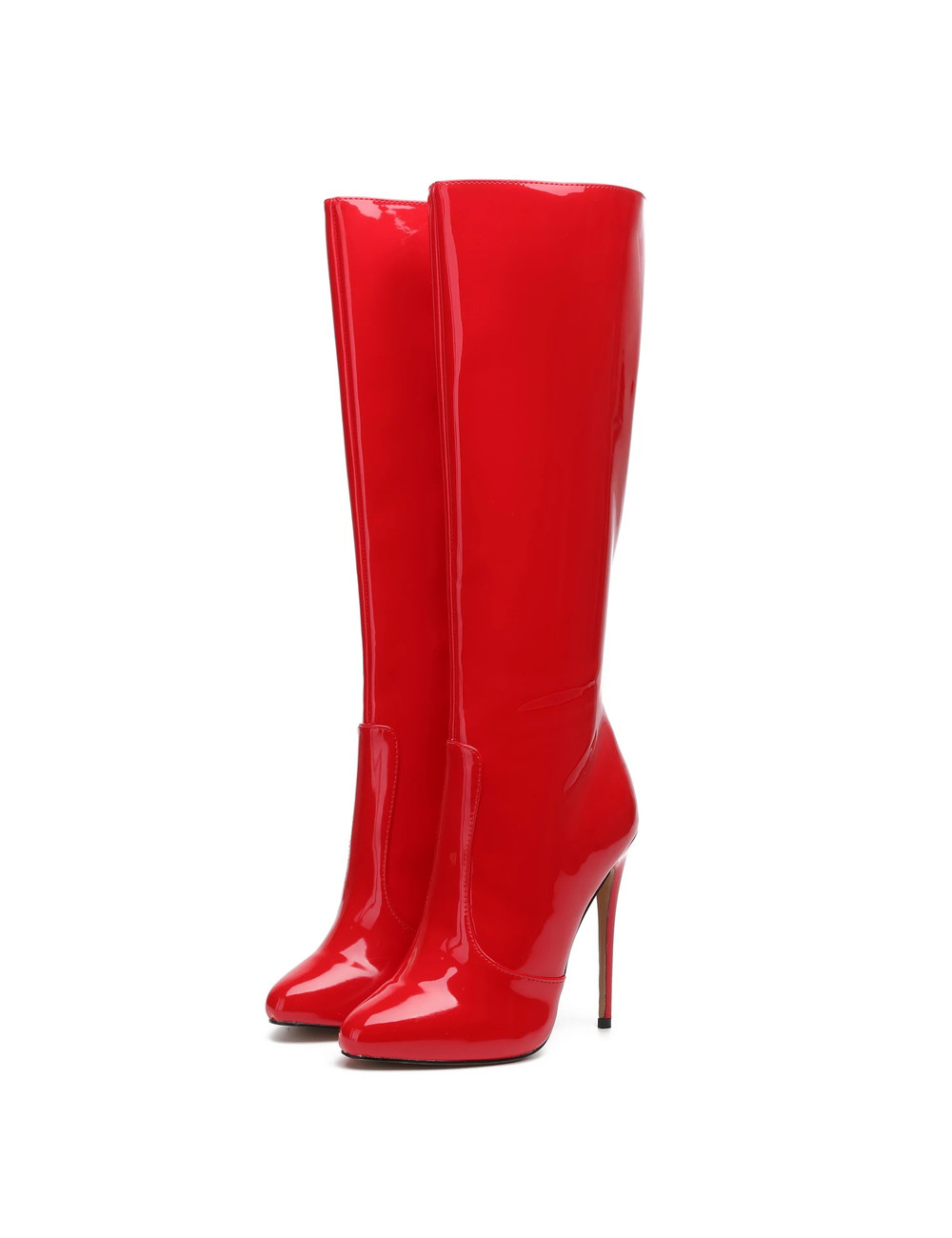 Giaro Giaro BRANDY RED SHINY KNEE BOOTS